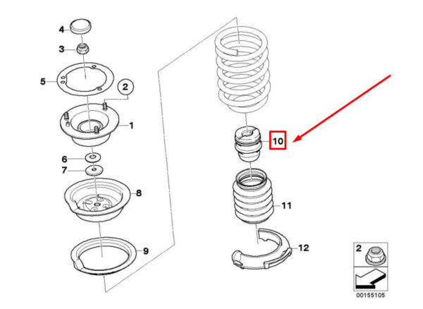 BMW 3 E90 Front Additional Shock Absorber 6783481 31336783481 ORIGINAL - Image 4