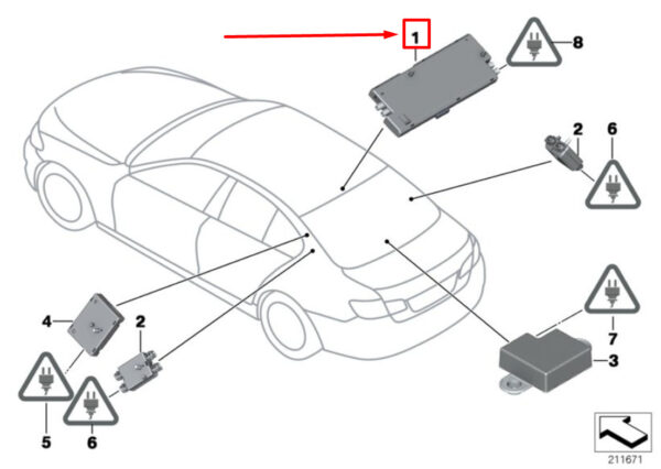 BMW 7 F01, F02 Antenna Amplifier Diversity 9346804 65209346804 ORIGINAL - Image 4