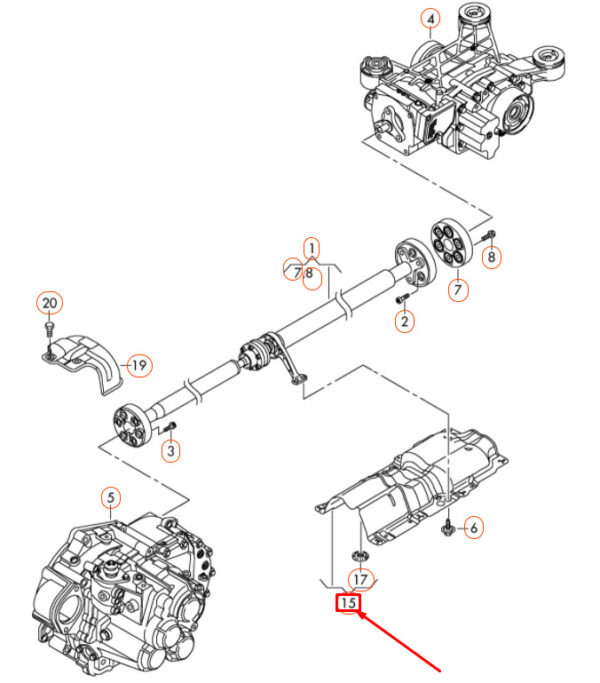 AUDI A3 8P Rear Cardan Shaft Heat Protection 1K0521441E ORIGINAL - Image 4