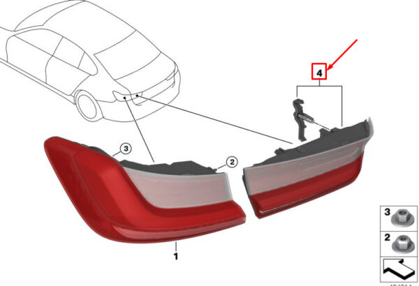 BMW 3 G20 Rear Right Side Tailgate Taillight 63217955842 7955842 ORIGINAL - Image 3