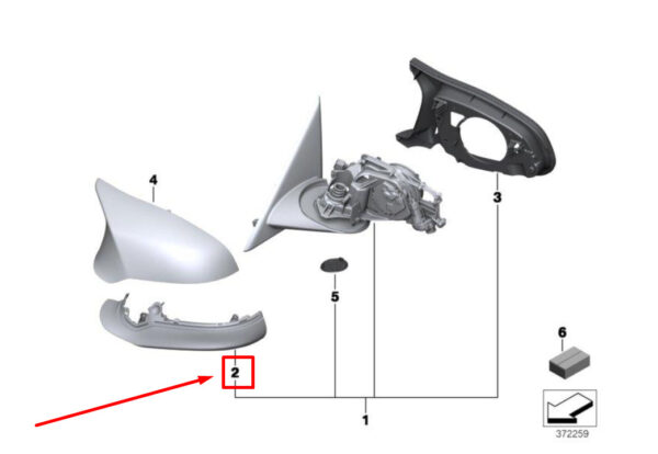 BMW 4 Coupe F82 Front Right Lower Mirror Housing 7848778 63137848778 ORIGINAL - Image 4