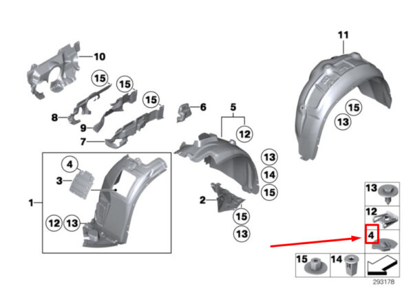 BMW X1 E84 Rotary Clip 51757230845 7230845 ORIGINAL - Image 4