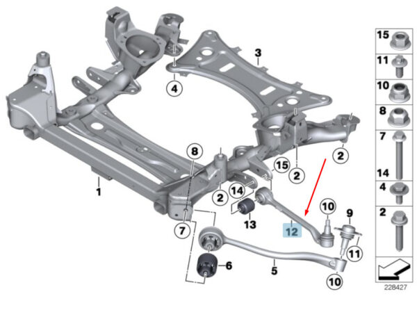 BMW X3 F25 Front Left Lower Wishbone Arm 6787669 31126787669 ORIGINAL - Image 2