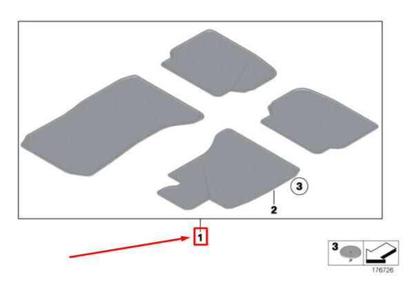 BMW 7 F02 Velours Floor Mat Set 51479124740 9124740 ORIGINAL - Image 4