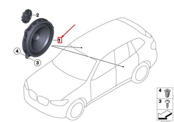 BMW X3 G01 Rear Mid Range Loudspeaker 6813105 65136813105 ORIGINAL - Image 3