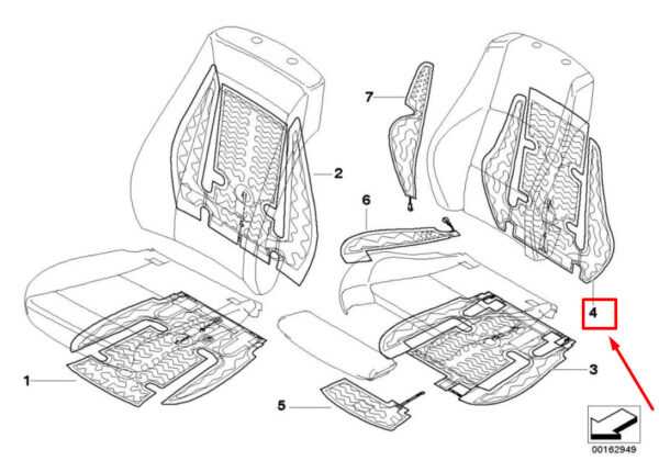 BMW 3 E90 Sports Heating Element Backrest 7140539 64117140539 ORIGINAL - Image 4