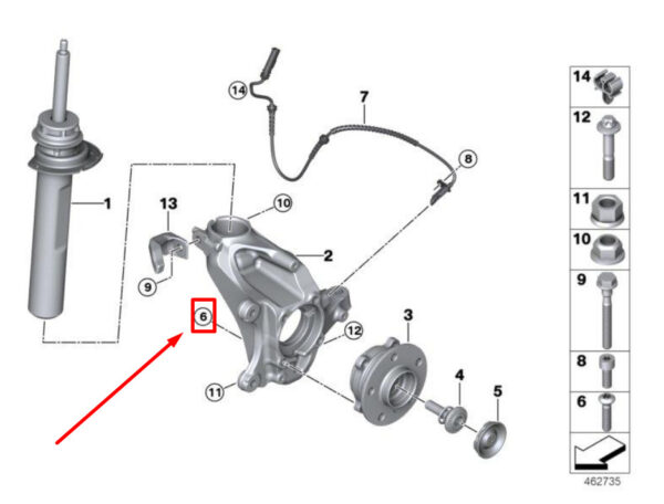 BMW X1 F48 Front ABS Wheel Speed Sensor 34526850765 6850765 ORIGINAL - Image 4