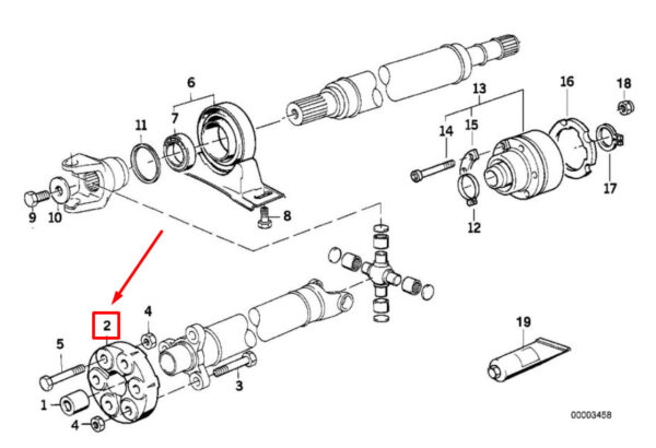 BMW 5 E39 Drive Shaft Flex Disc 2228781 26112228781 ORIGINAL - Image 4