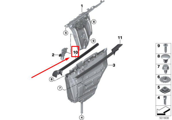 BMW 4 F33  Rear Left Door Inner Channel Sealing 7280295 51377280295 ORIGINAL - Image 4