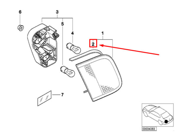 BMW 3 E46 Tail Light Seal  8383899 63218383899 ORIGINAL - Image 4