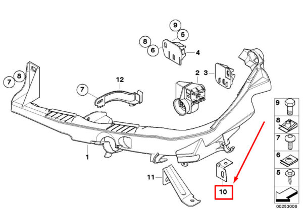 BMW 3 E90 Left Headlight Arm Bracket 51117148179 7148179 ORIGINAL - Image 4
