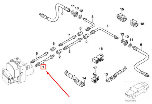 BMW 7 E65, E66, E67 Rear Brake Pipe 34326772597 6772597 ORIGINAL - Image 4
