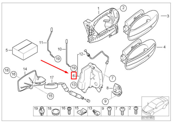 BMW 7 E65, E66, E67 Rear Left Door Lock 51227202133 7202133 ORIGINAL - Image 4