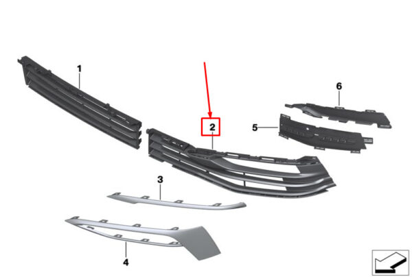 BMW 5 Touring G31 Front Left Bumper Grille 51117385261 ORIGINAL - Image 2