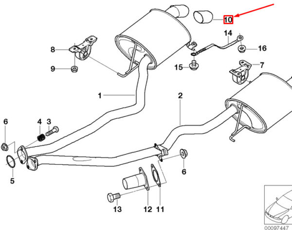 BMW X5 E53 Chrome Tailpipe Trim 18307549770 7549770 ORIGINAL