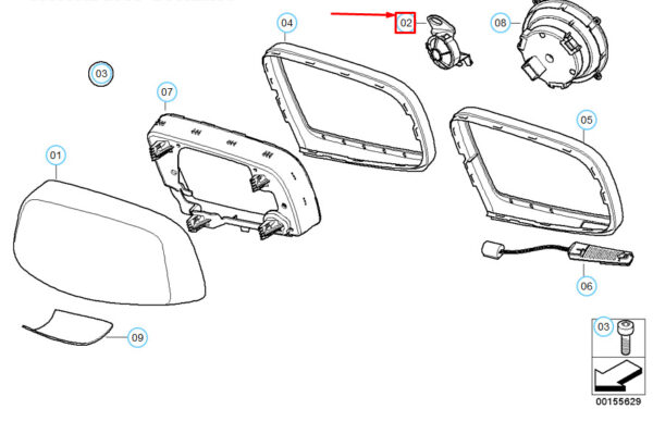 BMW 5 E60 Front Right Door Mirror Electronics LHD 67136974453 ORIGINAL