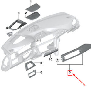 BMW 3 F30 Instrument Panel Right Trim LHD 51459357927 9357927 ORIGINAL
