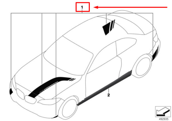 BMW 2 Coupe F87 Competition Design Decal Set 51142463327 2463327 ORIGINAL - Image 2