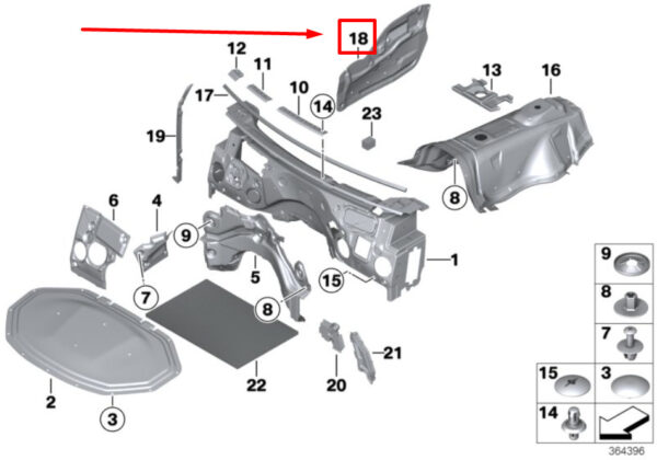 BMW X3 F25 Front Right Door Sound Insulating 51487351196 7351196 ORIGINAL - Image 2