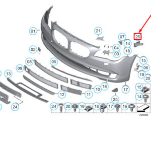 BMW 7 F01 Front Bumper Right Adapter Plate 51117207152 7207152 ORIGINAL