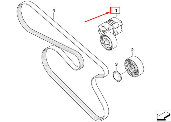 BMW 3 Coupe E92 Engine V-Ribbed Belt Tensioner 11287558969 7558969 ORIGINAL - Image 2