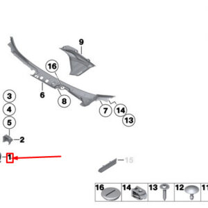 BMW 7 F01 Front Left NIVI Grille 51137203197 7203197 ORIGINAL