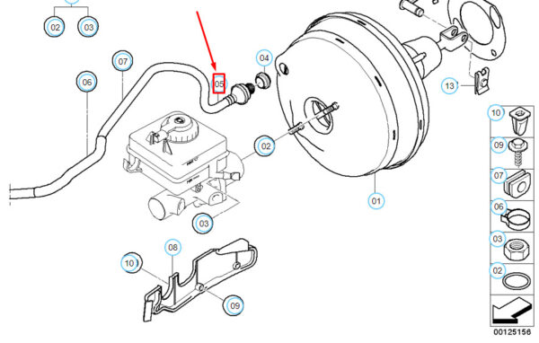 BMW 5 E60 Brake Servo Unit Hose 34337809847 ORIGINAL