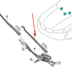 BMW 7 G11 Front Left Wiper Arm 61617357303 7357303 ORIGINAL