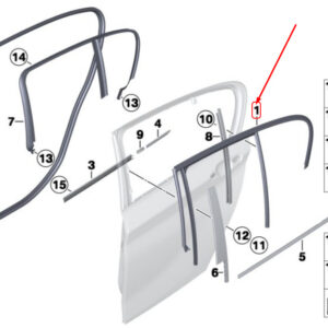 BMW 1 F20 Rear Right Door Window Guide 51347376388 ORIGINAL