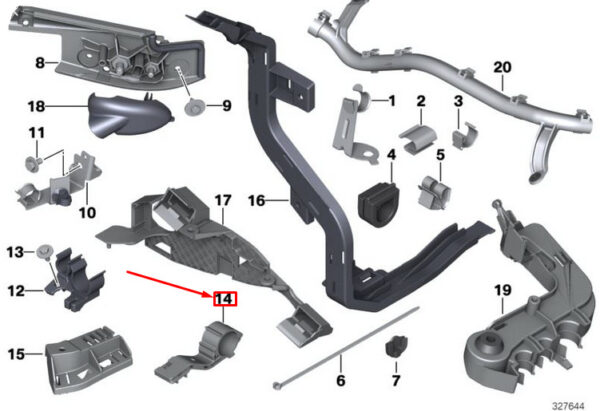 BMW X3 F25 Cable Harness Fixings Holder 12518509714 8509714 ORIGINAL