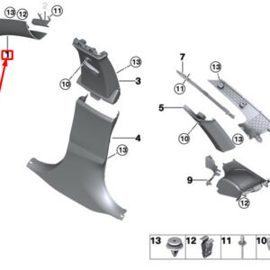 BMW 4 Gran Coupe F36 Right A Column Cover 51437321388 7321388 ORIGINAL