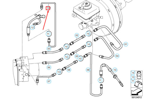BMW 5 E60 Front Brake Pipe 34326795217 6795217 ORIGINAL