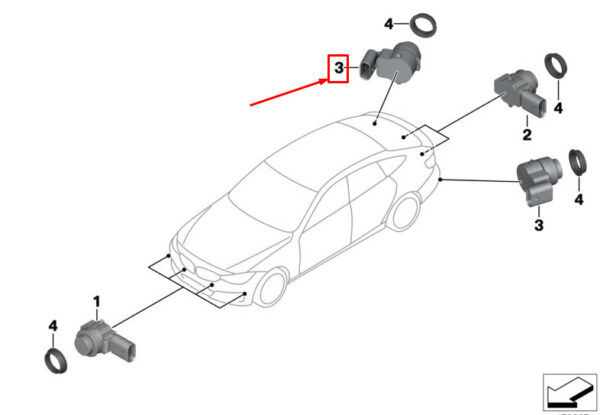 BMW 3 Gran Turismo F34 Rear Parking Sensor 9321566 66209321566 ORIGINAL - Image 2