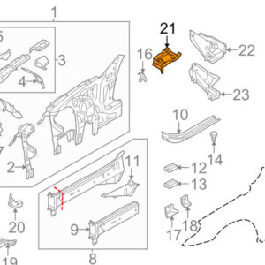 BMW 5 E60 Front Right Supporting Strut Panel Cover 41217111810 ORIGINAL