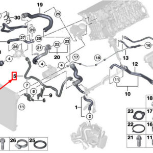 BMW 5 F10 Coolant Hose 17127592871 7592871 ORIGINAL