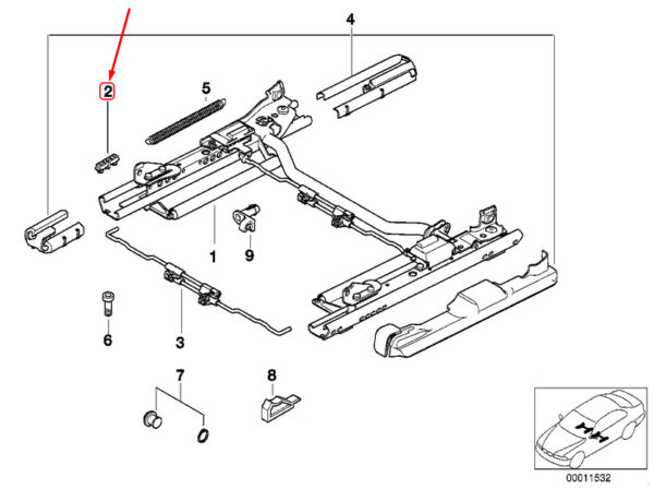 BMW 5 E39 Front Seat Rail Stopper 52108207409 8207409 ORIGINAL