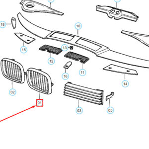 BMW 8 E31 Coupe Front Left Radiator Grille 51132422121 2422121 ORIGINAL