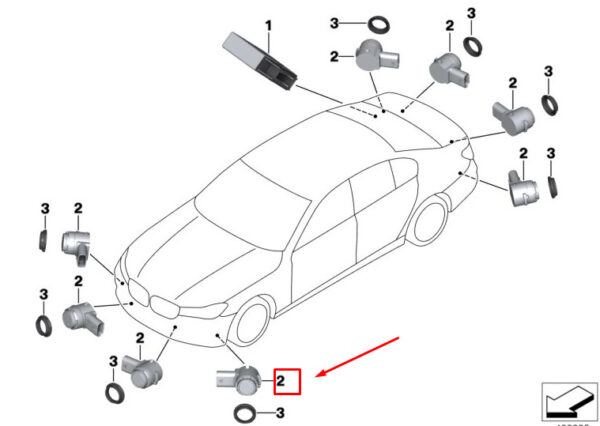 BMW 7 G11 PDC Parking Sensor 66209360716 ORIGINAL - Image 2