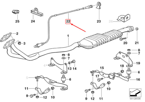 BMW 3 E36 Catalyst/Lambda Probe Temperature Sensor 11781734670 ORIGINAL