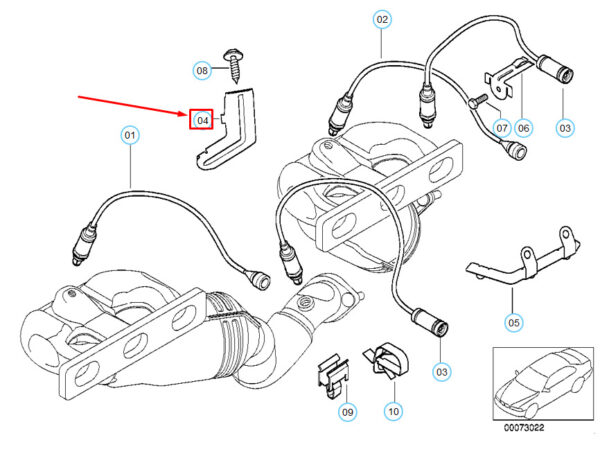 BMW 3 E46 Lambda Probe Oxygen Sensor Cable Bracket 11787503160 ORIGINAL