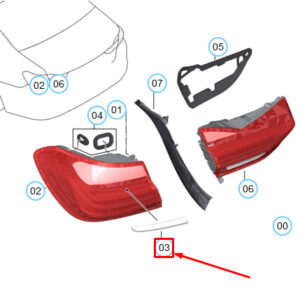 BMW 7 G11 Rear Light Right Moulding 63217467924 7467924 ORIGINAL