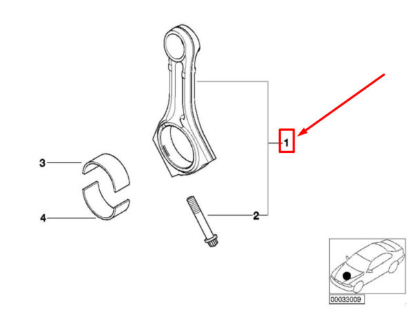 BMW 7 E65, E66, E67 Connecting Rod 11247516221 7516221 ORIGINAL - Image 2