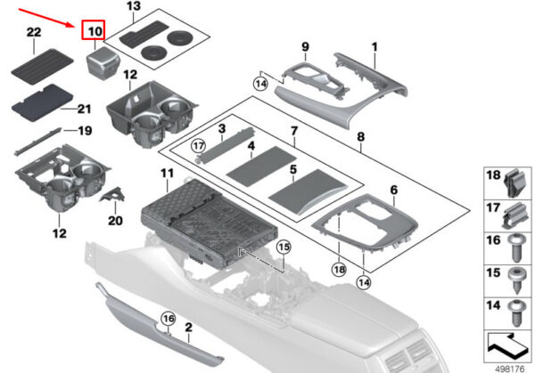 BMW 7 G11 Center Console Ashtray 51169301742 ORIGINAL - Image 2