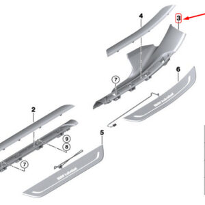 BMW 7 G12 Rear Left Inner Entrance Cover Strip 51477407305 ORIGINAL