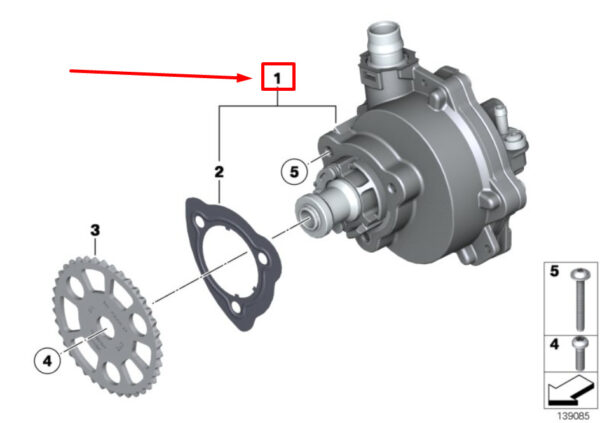BMW 7 F01, F02 Brake Vacuum Pump 7558344 11667558344 ORIGINAL - Image 2