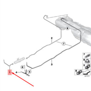 BMW 1 F20 Front Fuel Feed Line 16127336281 7336281 ORIGINAL