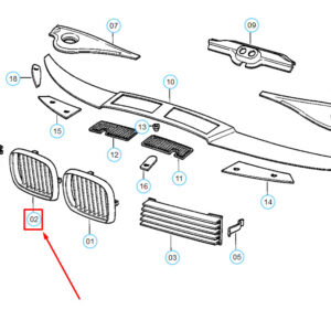BMW 8 E31 Coupe Front Right Radiator Grille 51132422122 2422122 ORIGINAL