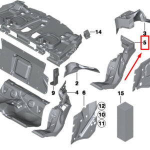 BMW 6 F13 Rear Right Wheel Arch Sound Insulation 7225720 51487225720 ORIGINAL