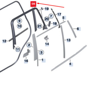 BMW X3 F25 Rear Right Door Window Frame Cover 51357205608 7205608 ORIGINAL