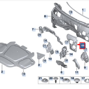 BMW X6 G06 Left Bulkhead Sound Insulation LHD 51487214691 ORIGINAL